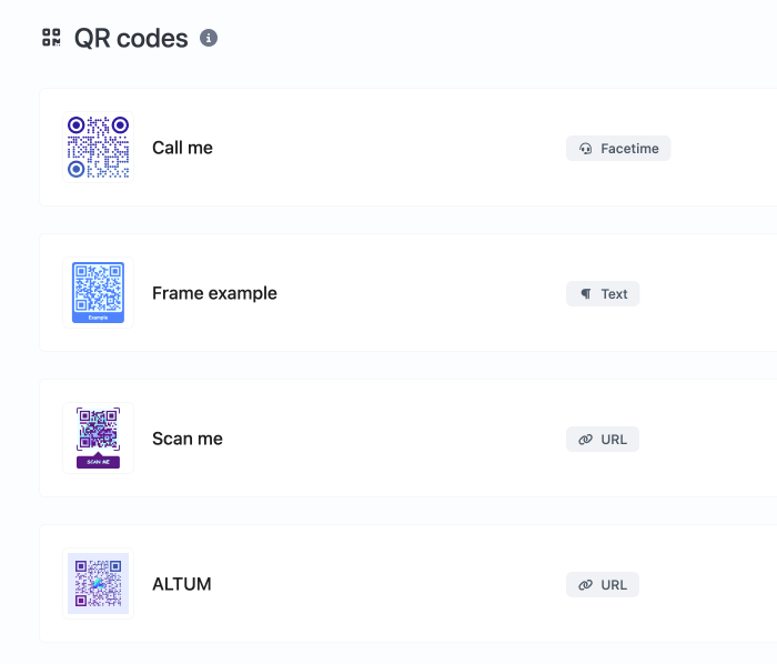 Uygulamanın QR kodu sistem sayfasının ekran görüntüsü