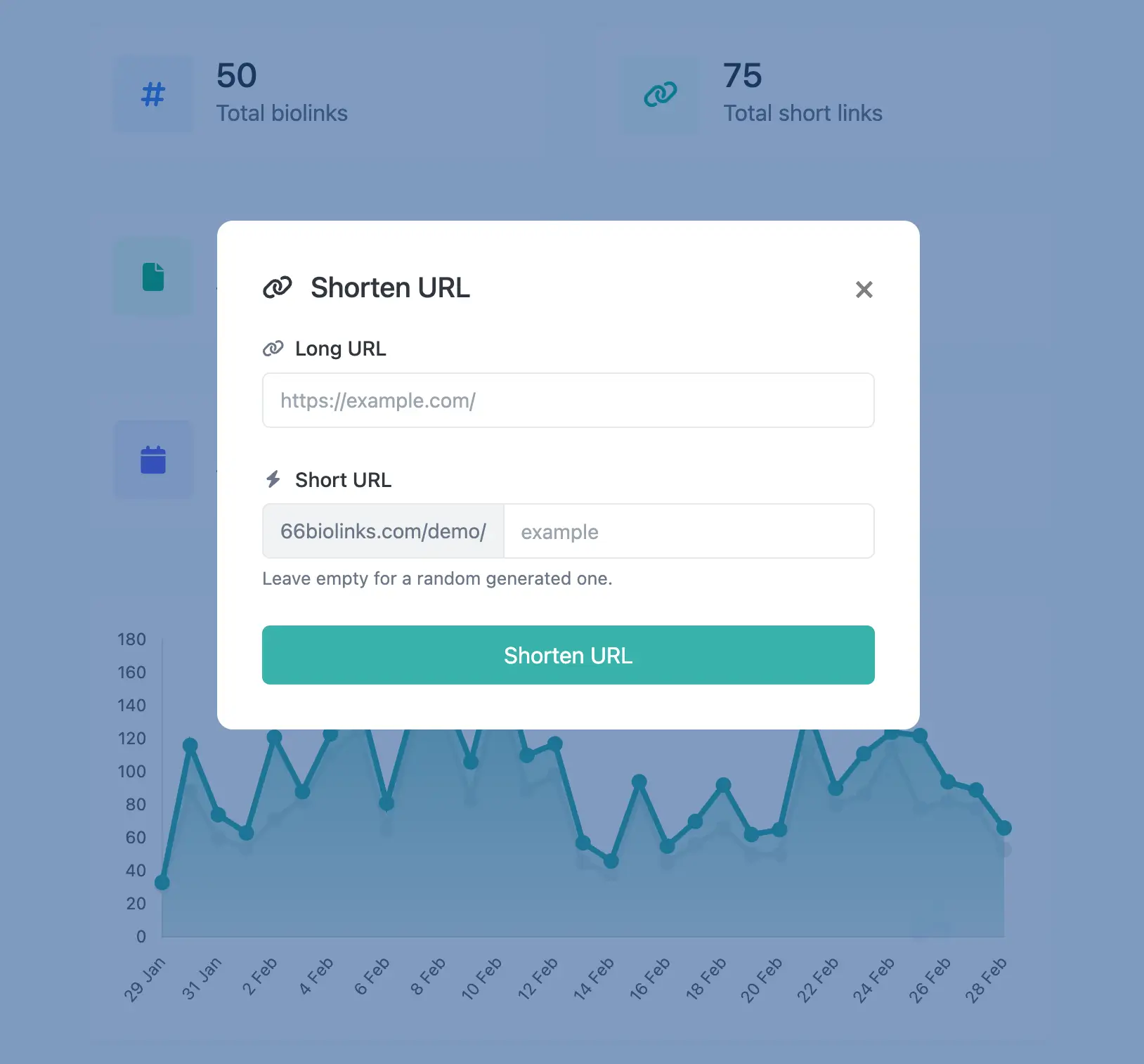 Uygulamanın kısa URL düzenleme sayfasının ekran görüntüsü
